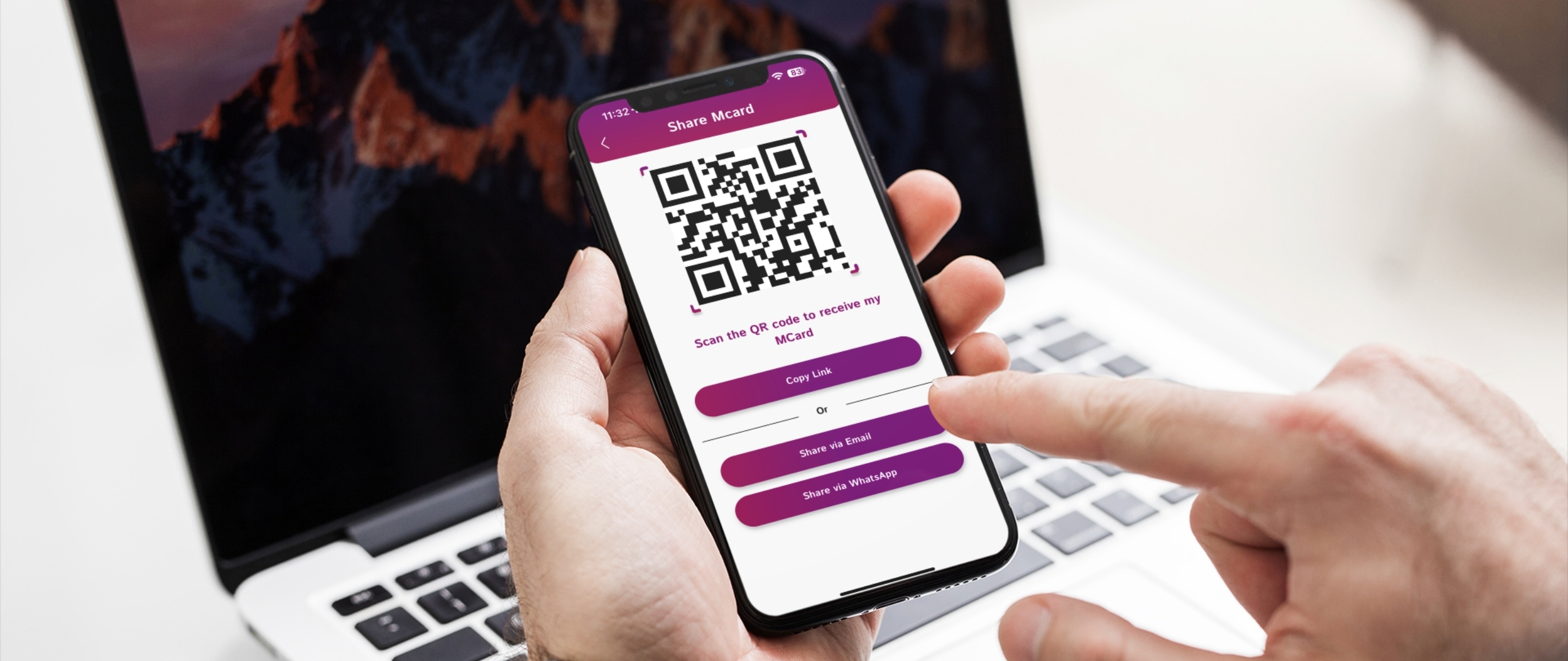 Mia PRM QR Code Sharing Feature for easy contact exchange